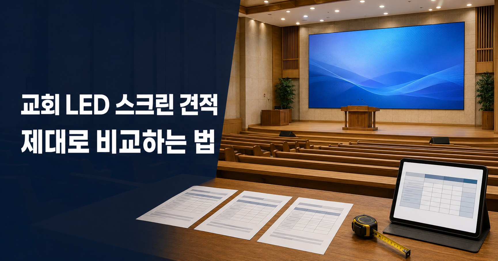 교회 LED 스크린 견적, 이렇게 요청하면 정확해집니다 — 실측부터 당회 보고까지 한 번에