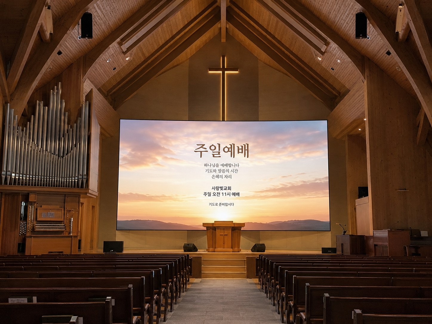 교회 본당 LED 전광판 설치사진