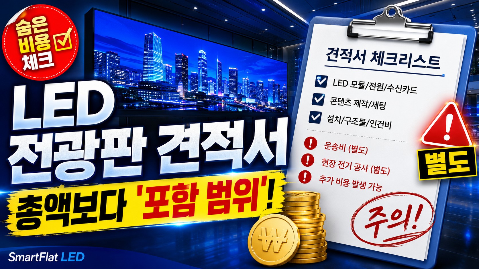 LED 전광판 견적서, 이 항목 빠졌으면 나중에 돈 더 냅니다 (숨은 비용 걸러내는 검증 체크리스트)