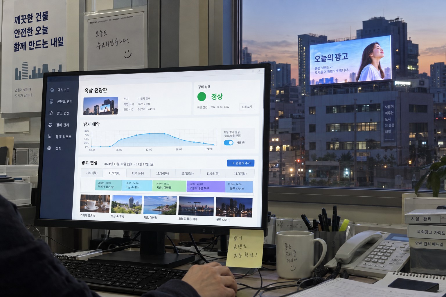 원격 관리하는 LED 전광판 사이니지